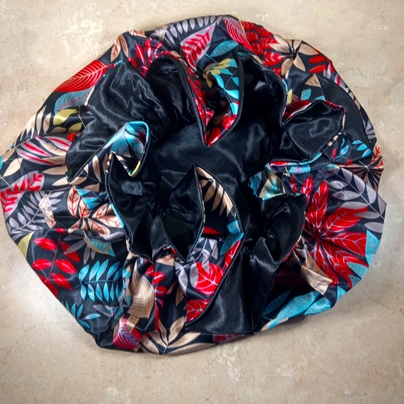Satin Double Layer Bonnet Large Silky Cap - Picture 1 of 2
